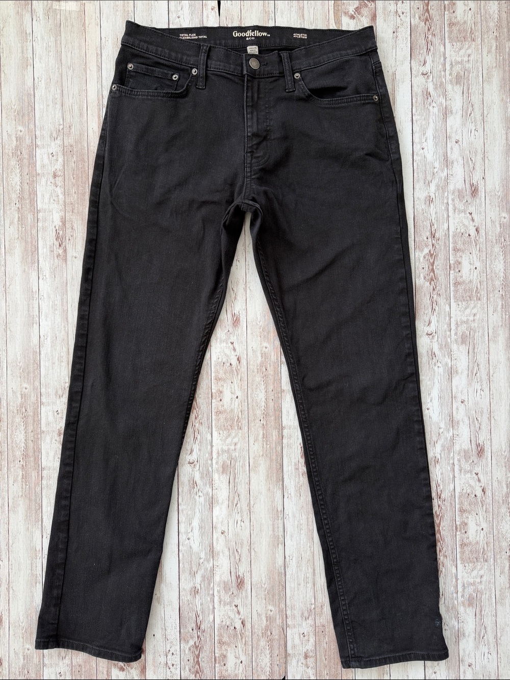 Goodfellow & Co Black Straight-Leg Men’s Jeans 34 x 34 Stretch Total Flex